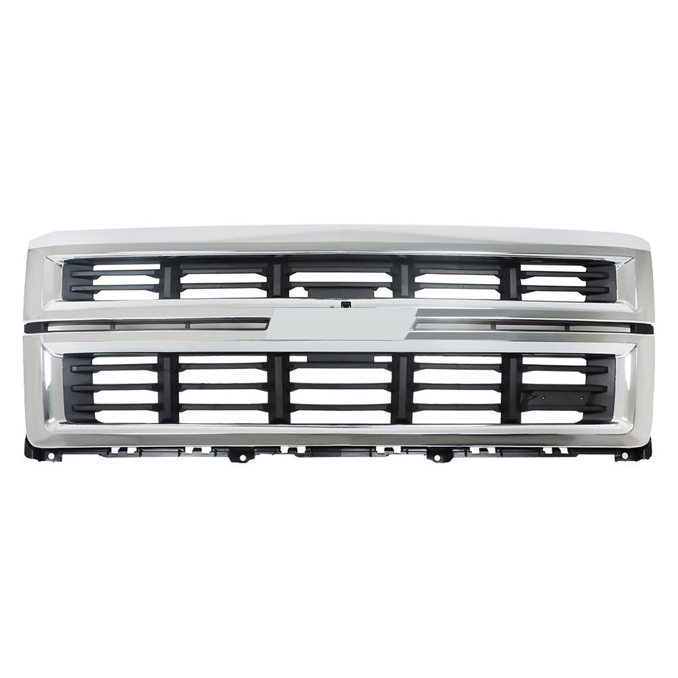 Labwork Front Bumper Grill For 2014-2015 Chevrolet Silverado 1500 Chrome Black