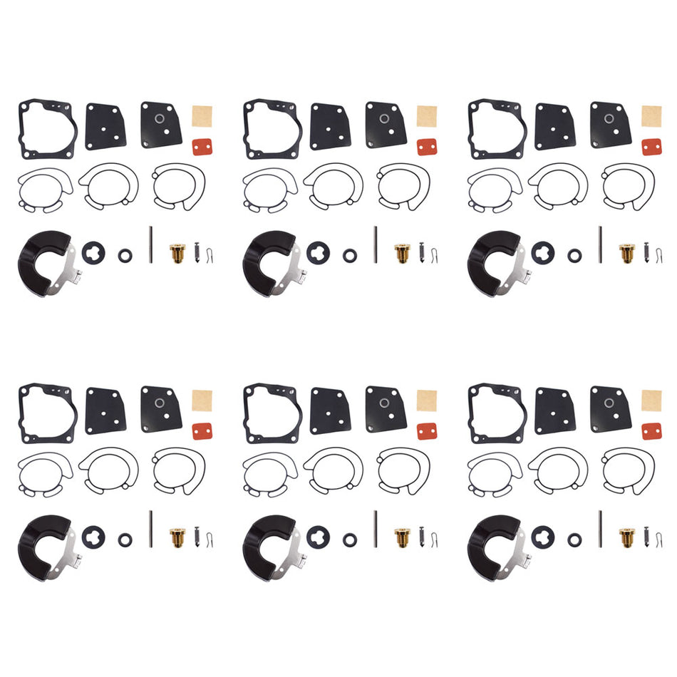 6X For Johnson Evinrude 18-7247 438996 436852 V4, V6 (90-175 HP) Carburetor Kits