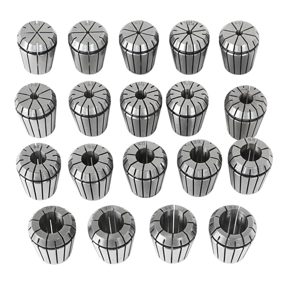 19PCS ER32 2-20mm Spring Collet Set For CNC Engraving Machine Milling Lathe Tool