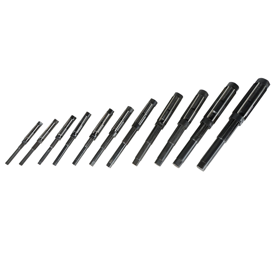 11 Pcs Set Adjustable Hand Reamer H4 to H14 ( 15/32"- 1.1/2" ) High Speed Steel