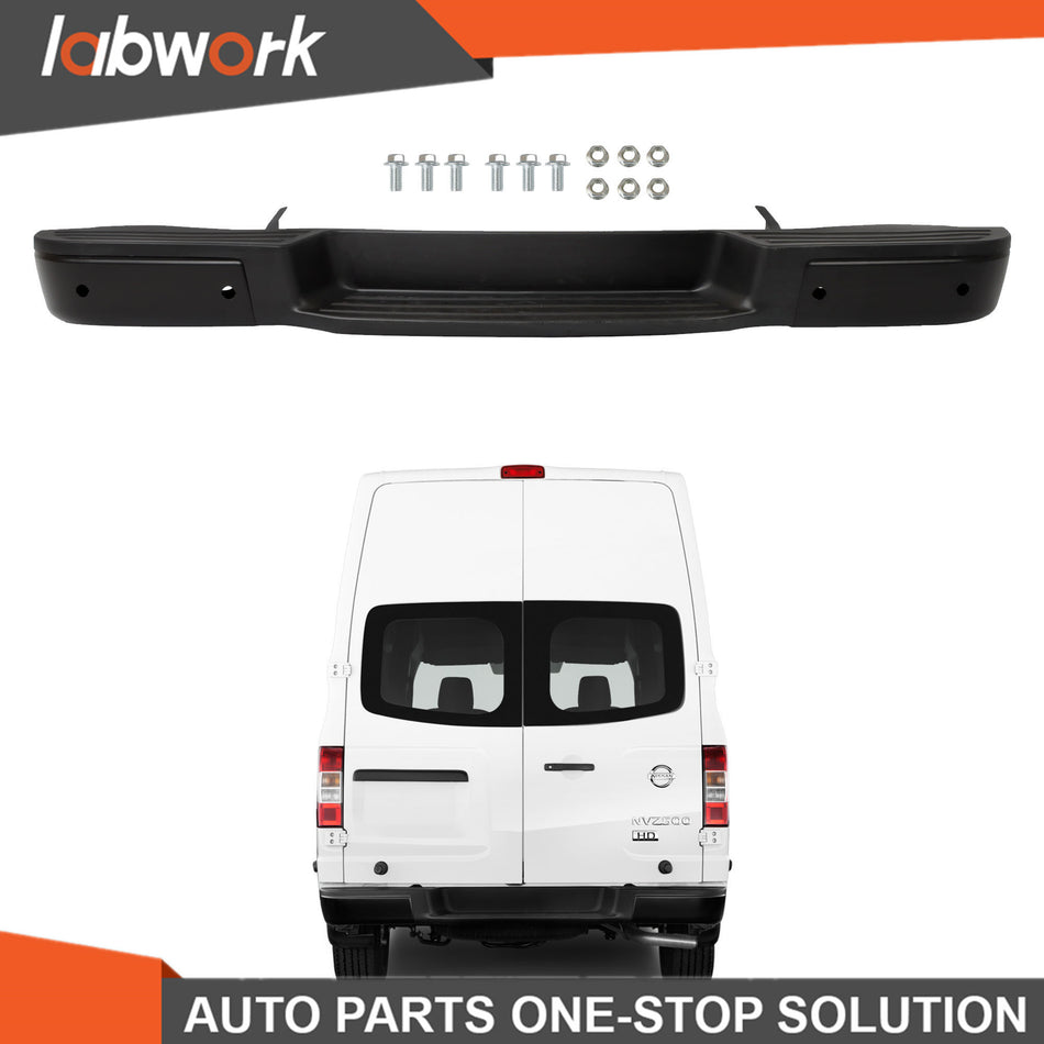Labwork Rear Bumper Assembly For Nissan NV1500 NV2500 2012-2021 Primered W/ Park