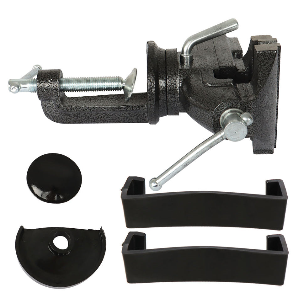 Black  360° Swivel Base Bench Clamp Home 80mm Universal Table Vise