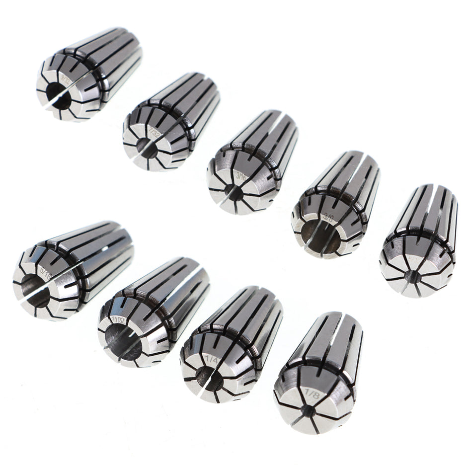 9 pc ER16 Spring Collet Set For CNC Milling Lathe Tool Engraving Machine US