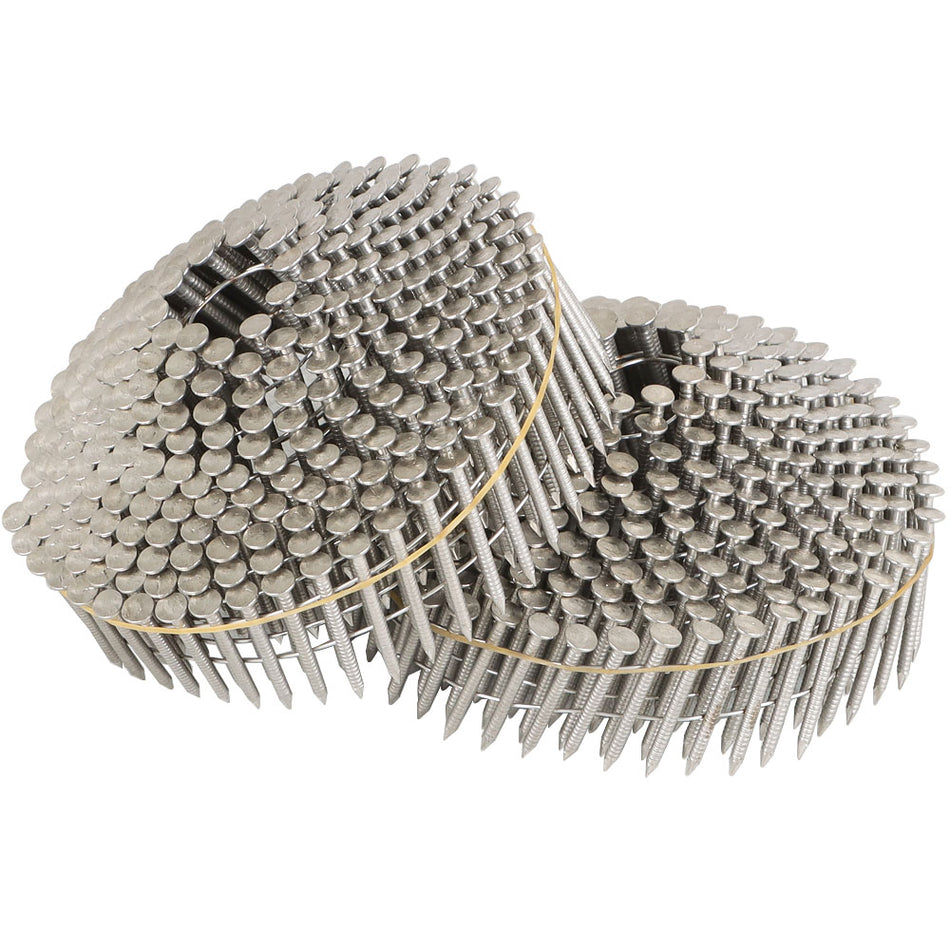 1200Pcs 1-1/4” ×.09” Stainless Steel Ring Shank Siding Nails 15 Degree Wire Coil