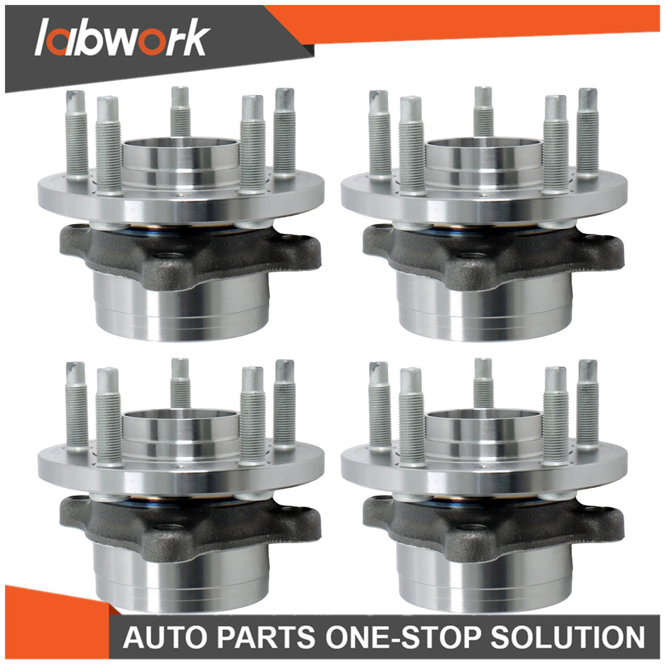 Labwork 4Pcs Front & Rear Wheel Hub Bearing Assembly 2011-2019 For Ford Explorer