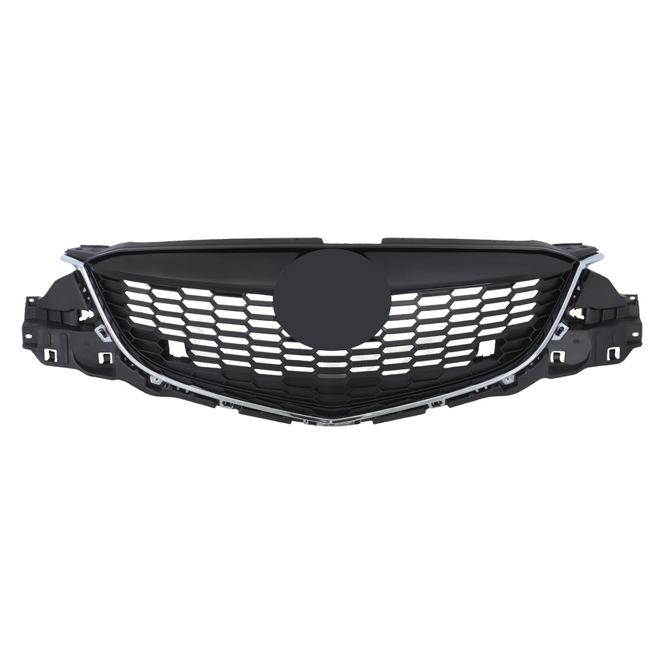 Labwork Front Bumper Upper Grille Black Chrome Plastic For Mazda CX-5 2013-2015