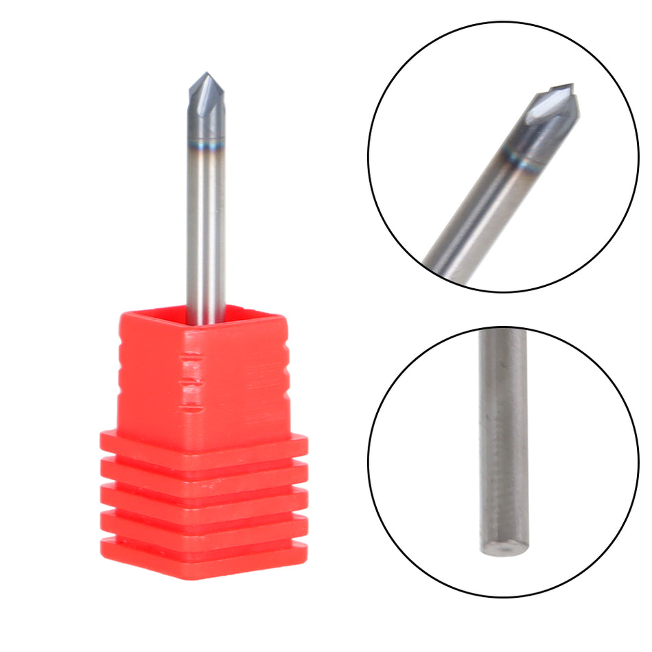 5 Pcs 1/8" 4 Flute 90 Degree 1-1/2" OAL Carbide Chamfer Mill- TiALN COATED US
