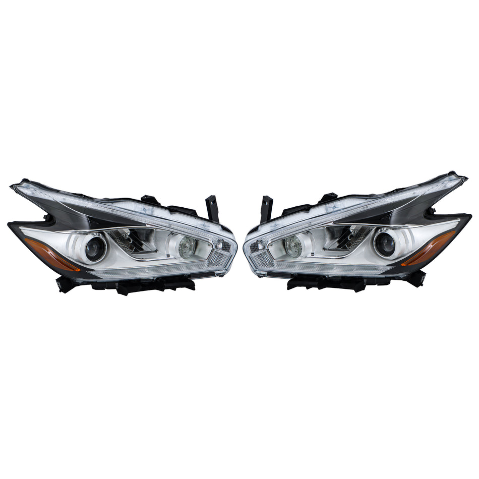 Labwork Left+Right Side Headlamps For 2015-2018 Nissan Murano Clear LED W/DRL