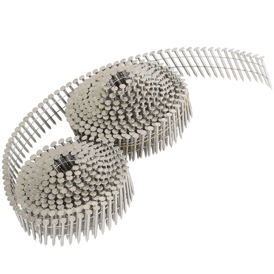 1200Pcs 1-1/4” ×.09” Stainless Steel Ring Shank Siding Nails 15 Degree Wire Coil