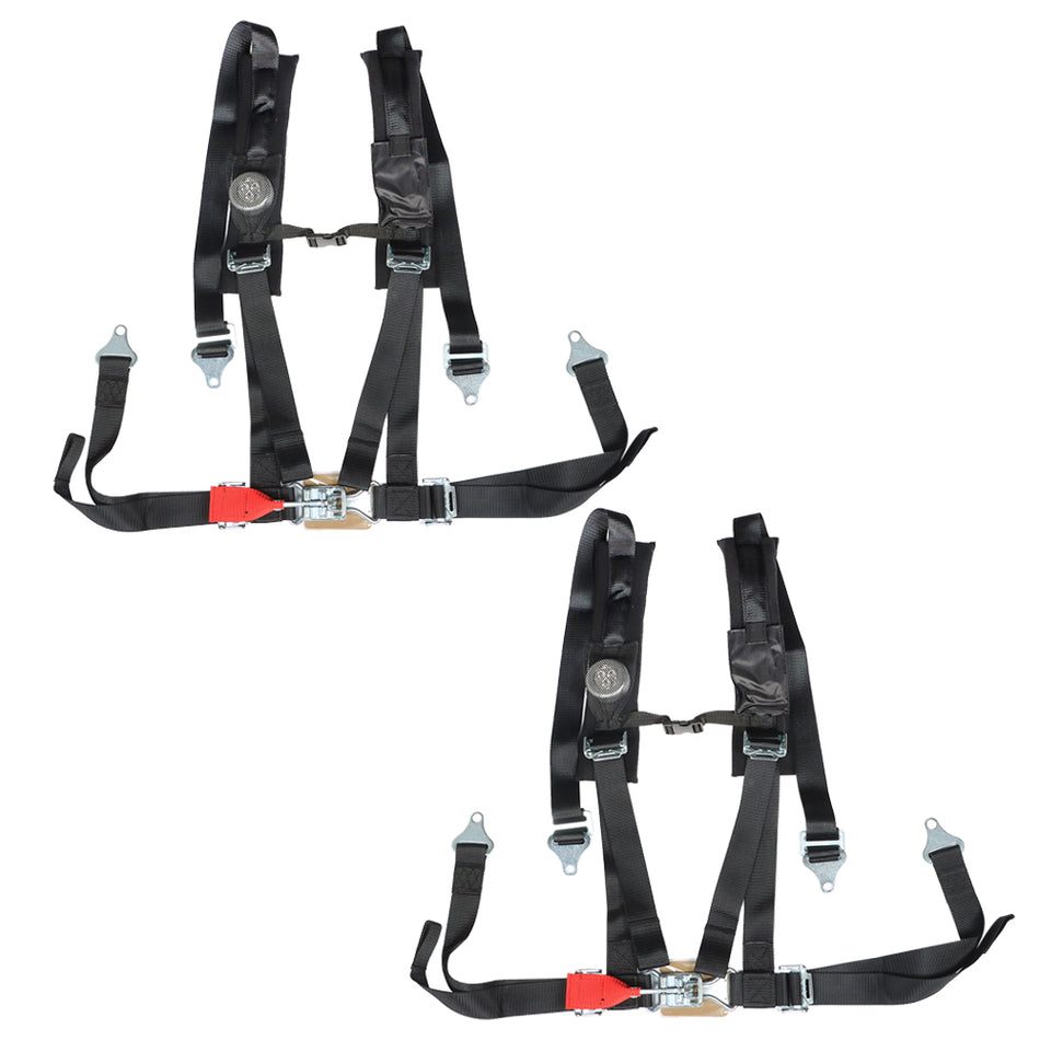 4 Point 2" Padded Black For Polaris RZR XP S 4 1000 PAIR Seat Belt Harness