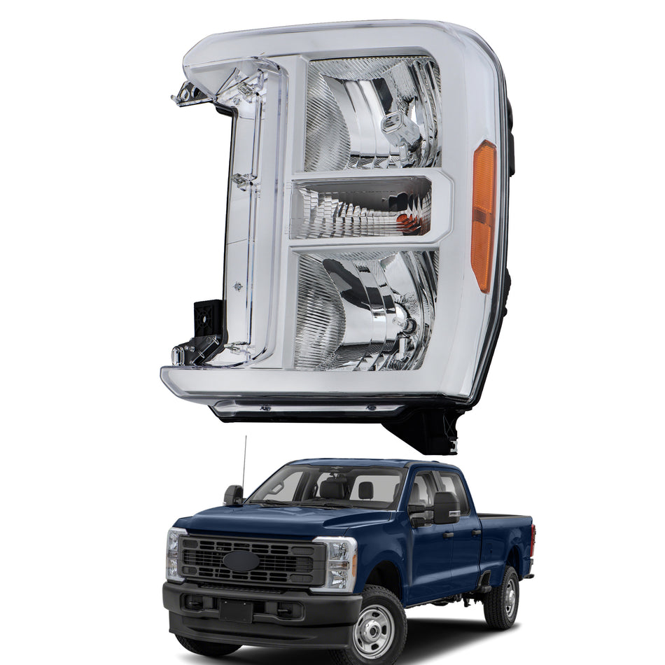 Labwork Left Halogen Headlights For Ford F250 F350 2023-2024 SuperDuty Chrome