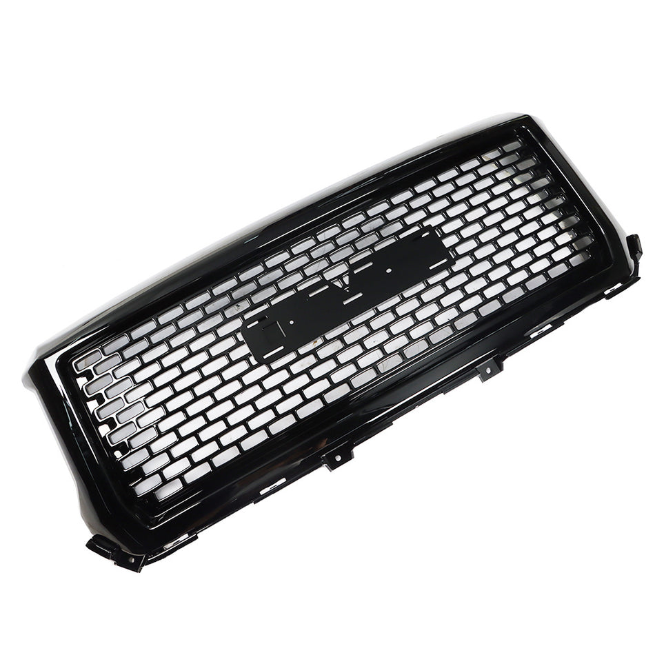 Labwork Front Upper Grill For 2014-2015 GMC Sierra 1500 Glossy Black Plastic