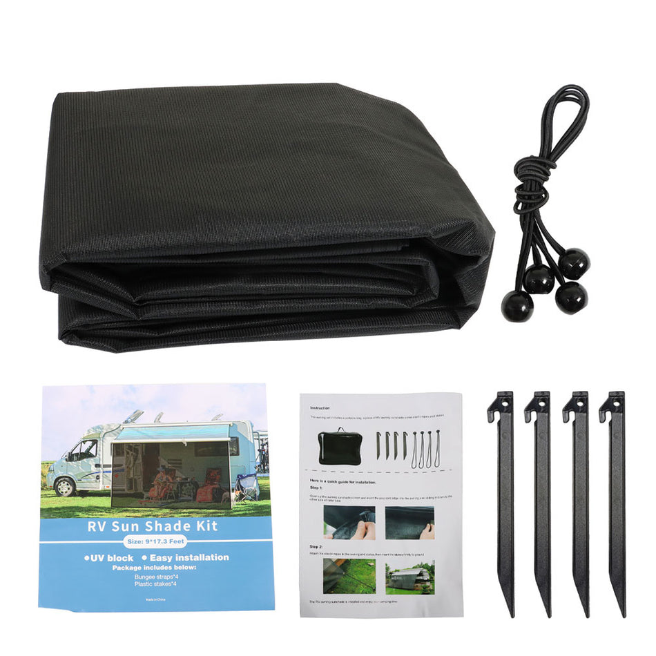 Labwork Awning Sun Shade Privacy Screen For RV 9'x17'3" With Grommets