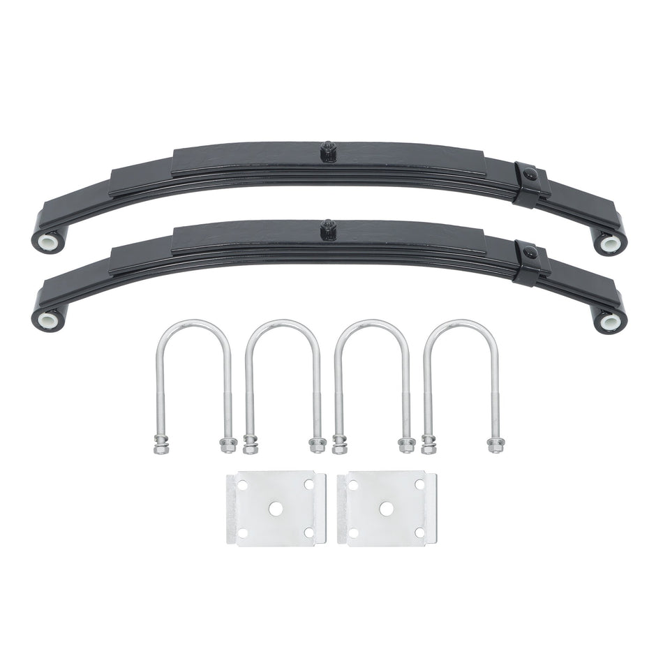 Labwork Single Trailer Axle 4 leave Trailer Double Eye Spring/U-bolt kit 5000lbs