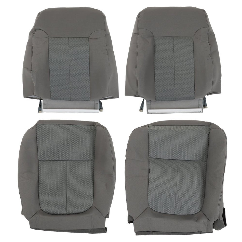 Labwork Seat Cover Left RIght For 2011-2013 2014 Ford F150 Top Bottom Cloth Gray