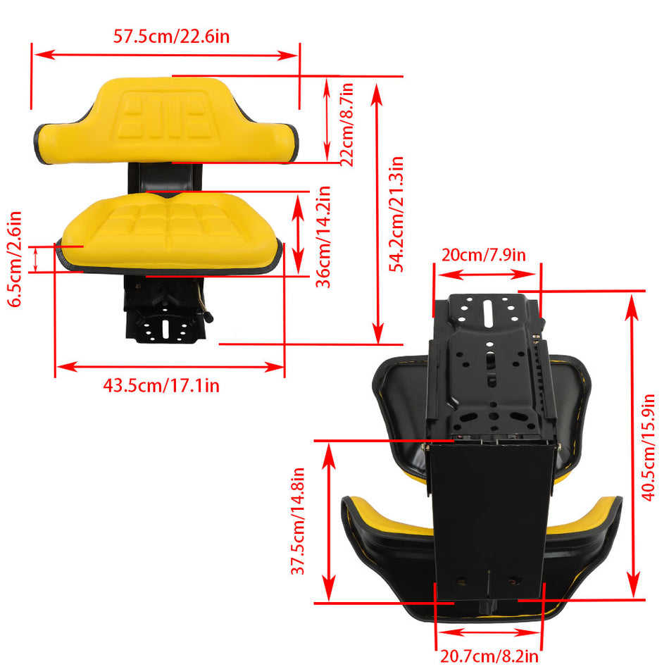 Yellow Tractor Suspension Seat For John Deere 5200 5210 5300 5310 5400 5410 6110