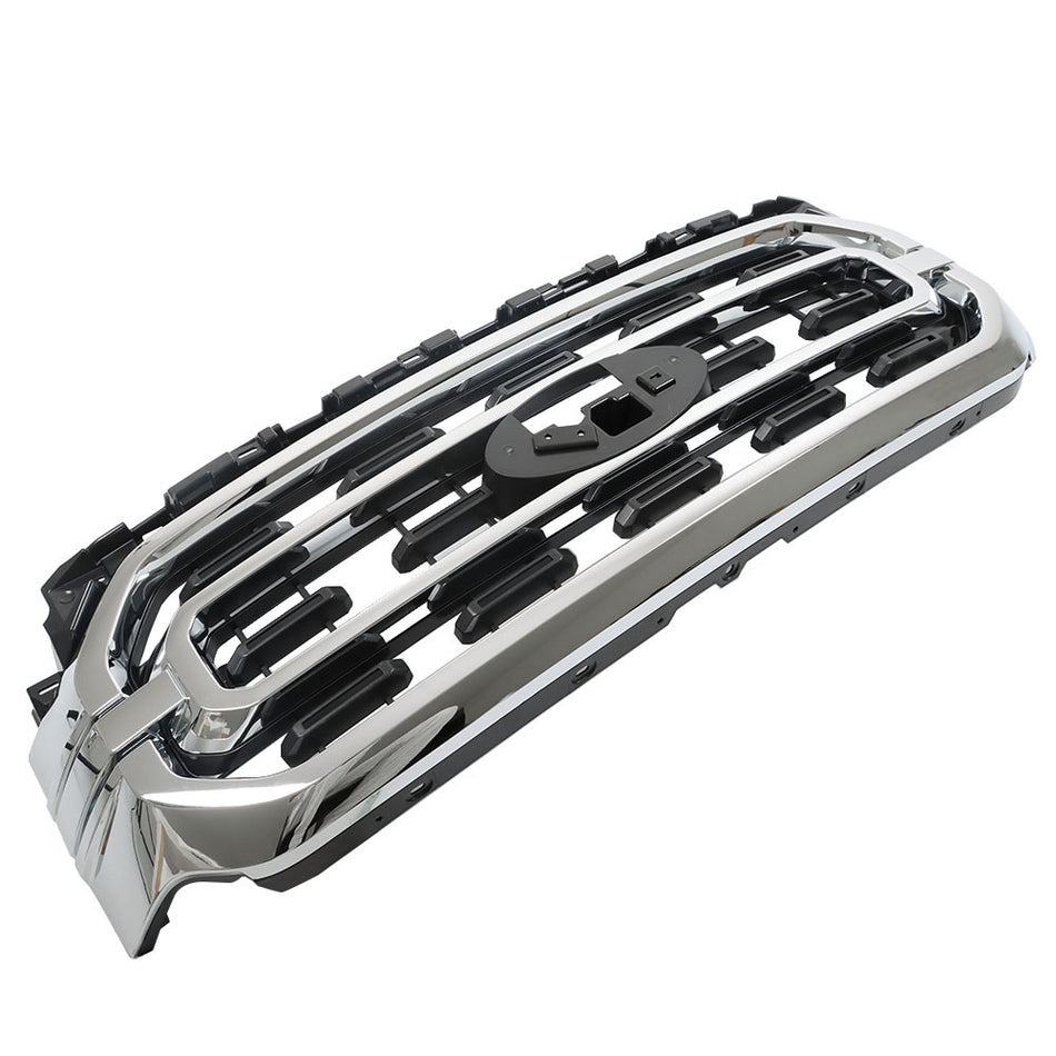 Labwork Front Bumper Grill For 2021-2022 Ford F150 XLT Black&Chrome ML3Z-8200-CA