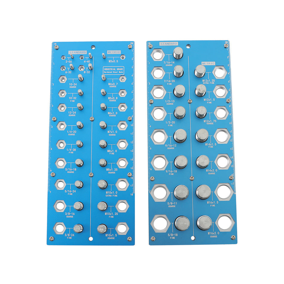 Nut and Bolt Thread Checker Bolt Size and Thread Gauge (21 Inch and 17 Metric)