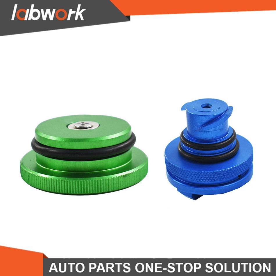 Labwork Fuel Tank Cap For 2013-2017 Dodge Ram Green Diesel&Blue DEF 2PCS