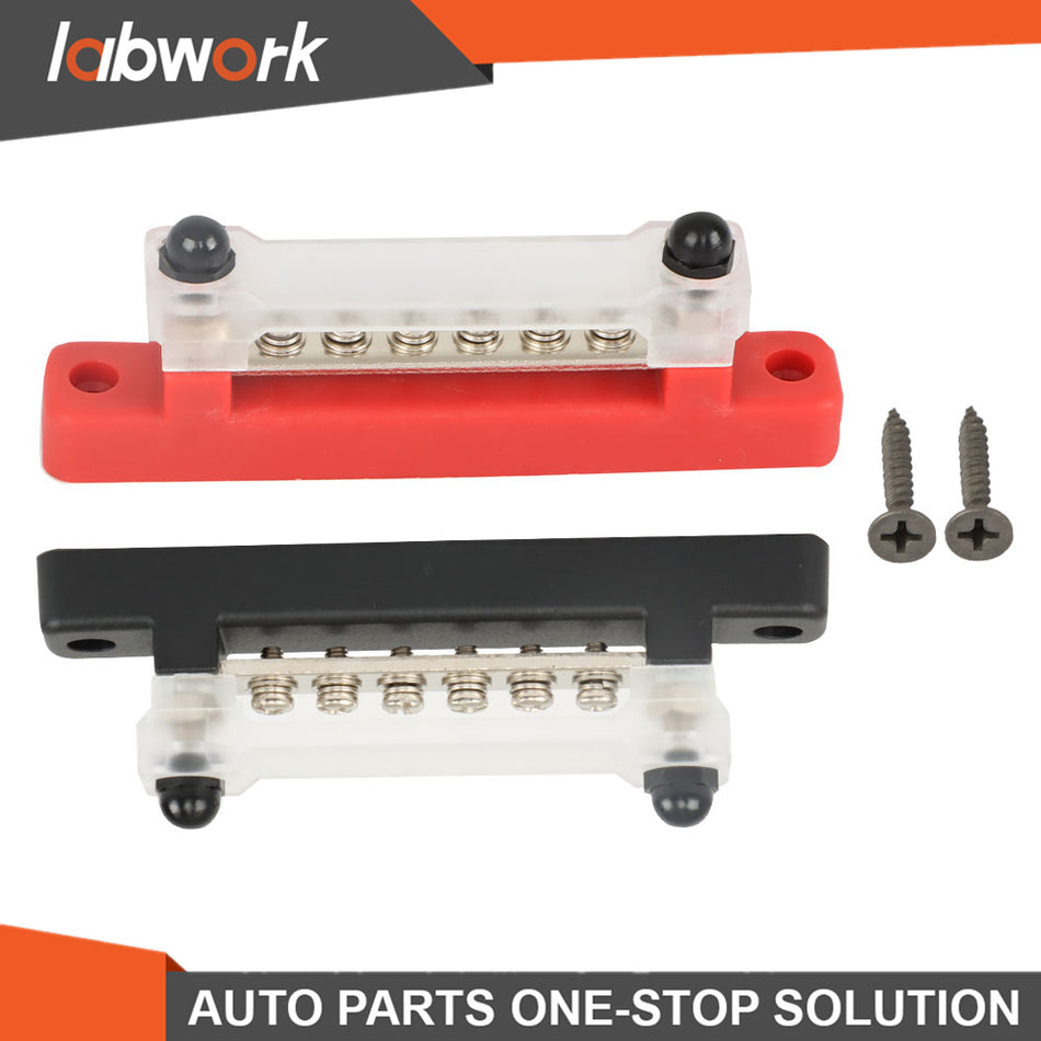 Labwork 48V 150A 6 Way Busbar Bus Bar Power Distribution Terminal Block 2PCS