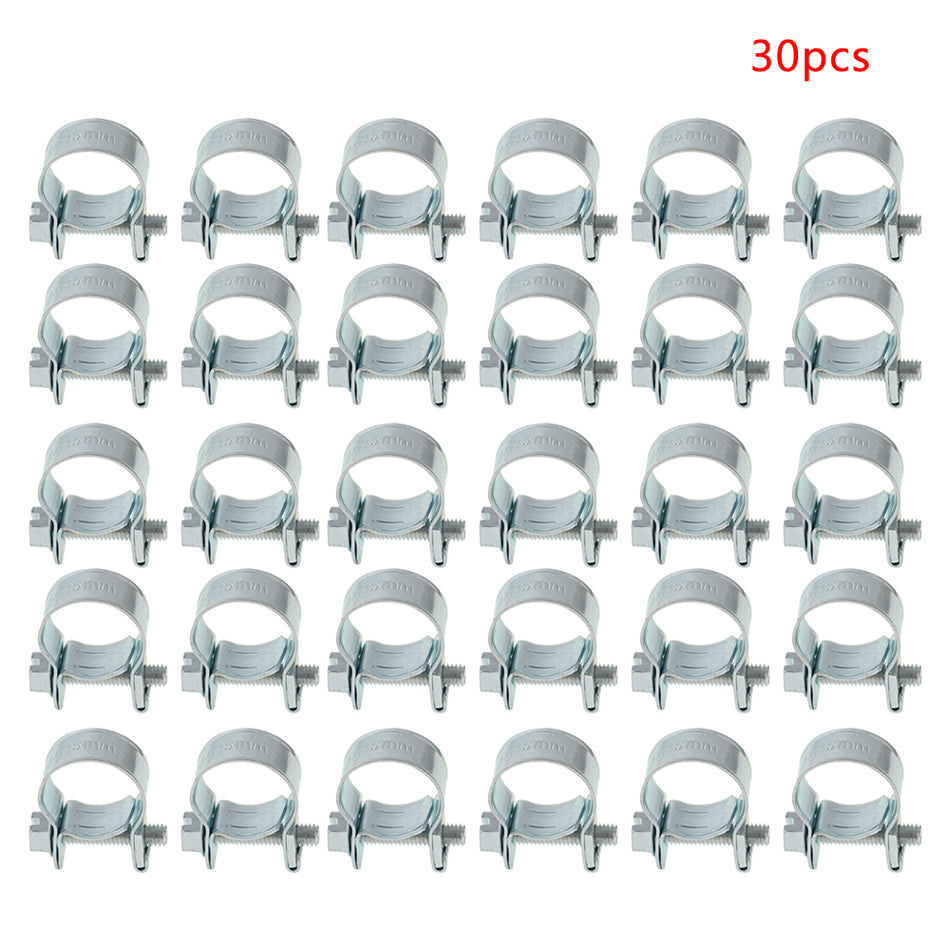 19/32" 30 Pack High Quality Fuel Injection Gas Line Hose Clamps Clip Pipe