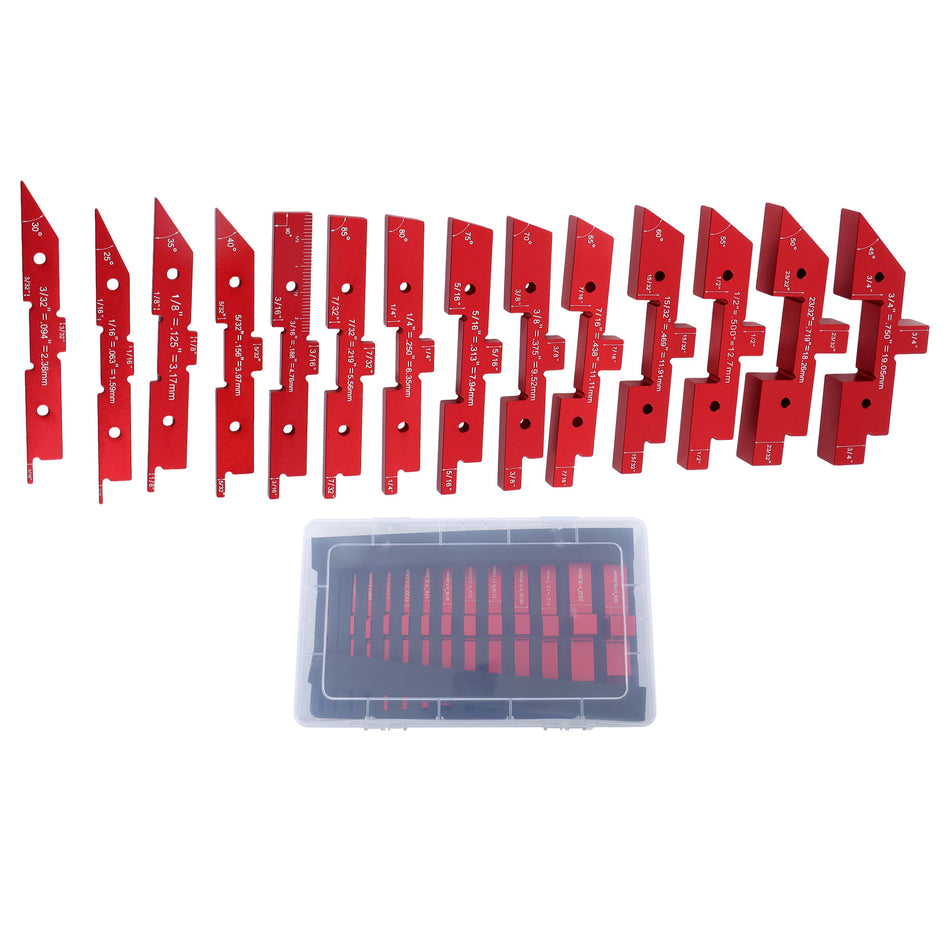 14PCS Router Table Setup Bars Aluminum Precision Setup Blocks Height Gauge Set