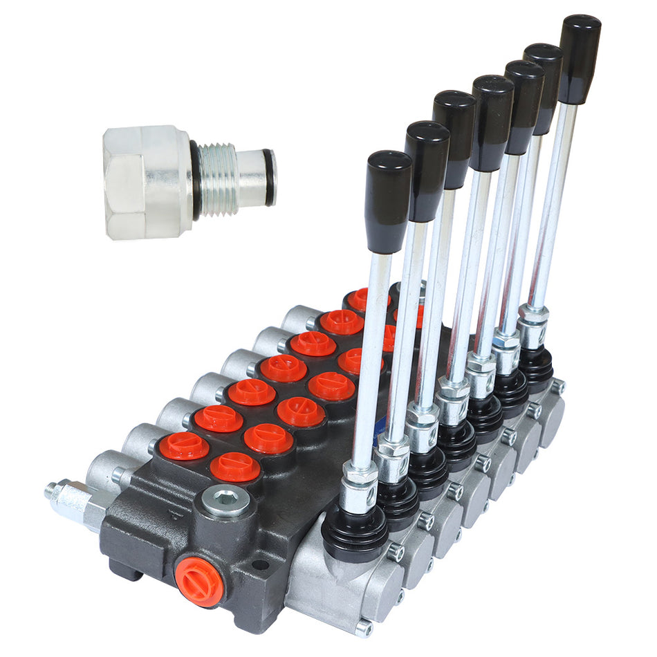 Hydraulic Controller 7 Spool 13GPM, 3600PSI SAE Interface +Conversion Plug