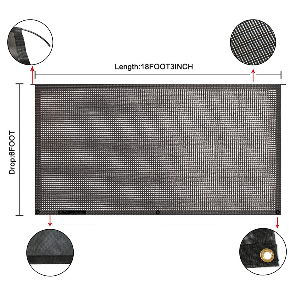 Labwork 1 Set 6FT x 18FT 3in RV Awning Complete Kit Sun Shade Solar Mesh Canopy Screen Privacy