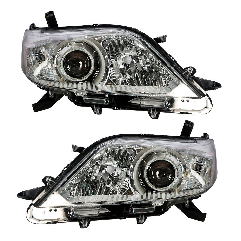 Labwork Headlight For 2011-2013 Toyota Sienna Headlamp Chrome Housing Halogen Type 2 Pcs