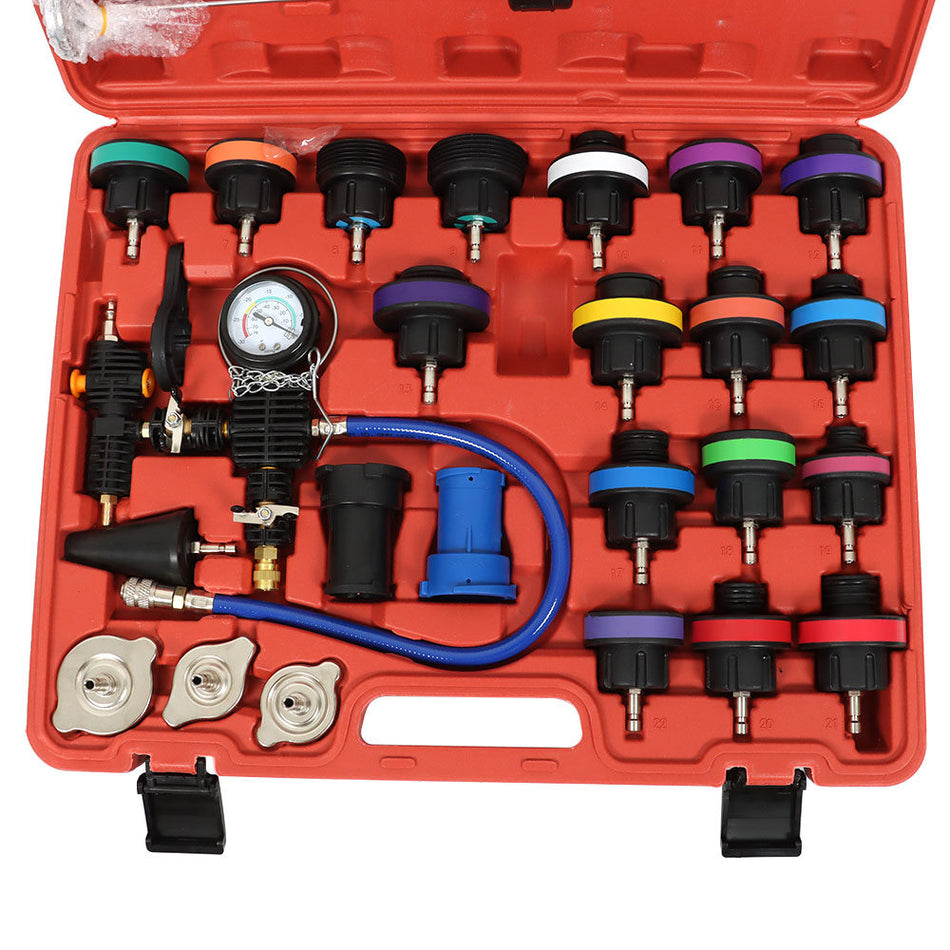 labwork 28Pcs Radiator Pressure Tester Vacuum Type System Kit