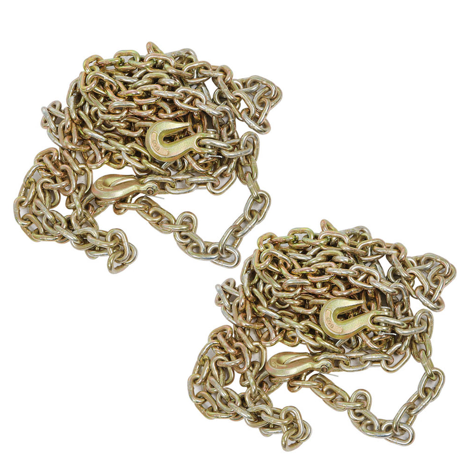 2 Pack 3/8 Inch x 20 FT Grade 70 Chain with Clevis Grab G70 Transport Tow Replacement for Different Trailer Types