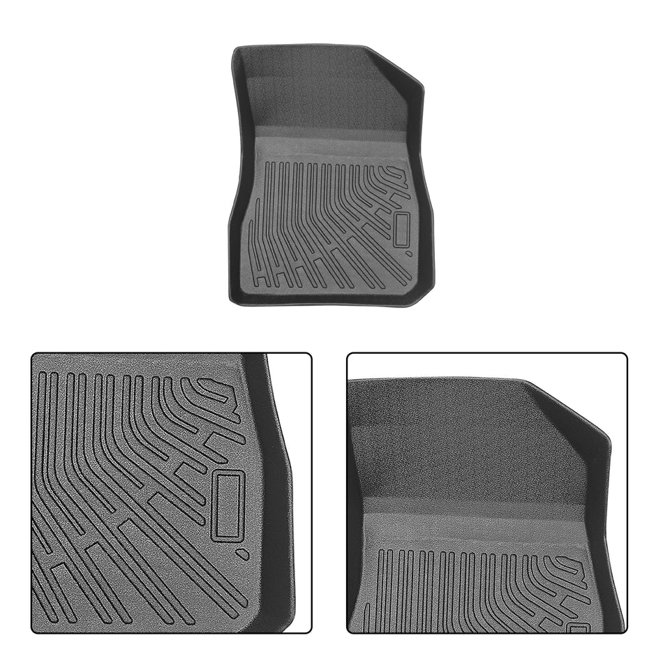 3-Piece Custom 3D TPE Floor Liners (1st & 2nd Row) for 2016-2025 Chevy Malibu (Fits Hybrid)