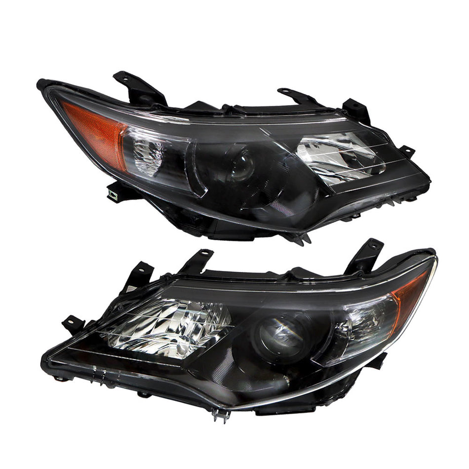 Black Housing Projector Headlights Headlamps For 2012-2014 Toyota Camry 2Pcs