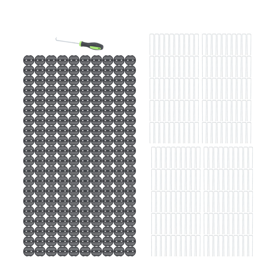 6 Inch 11 Gauge 200pcs Galvanized Garden Stakes 200pcs Gaskets 1pick Hook Landscape Staples Set Replacement for Weed Fabric Barrier