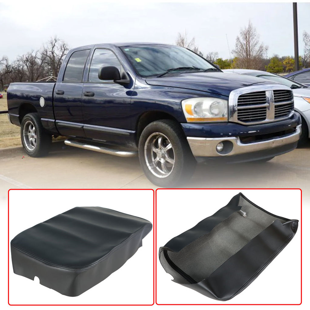 Labwork Leather Armrest Console Lid Replacement Cover Skin Blk For 2002-2008 Dodge Ram