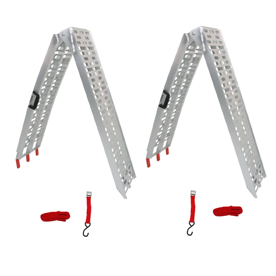 labwork 2Pcs Aluminum Folding Loading Ramp Kit with Holes and Handle 87.40 x 11.02 in Replacement for Golf Cart Motorcycle ATV UTV Lawn Mower