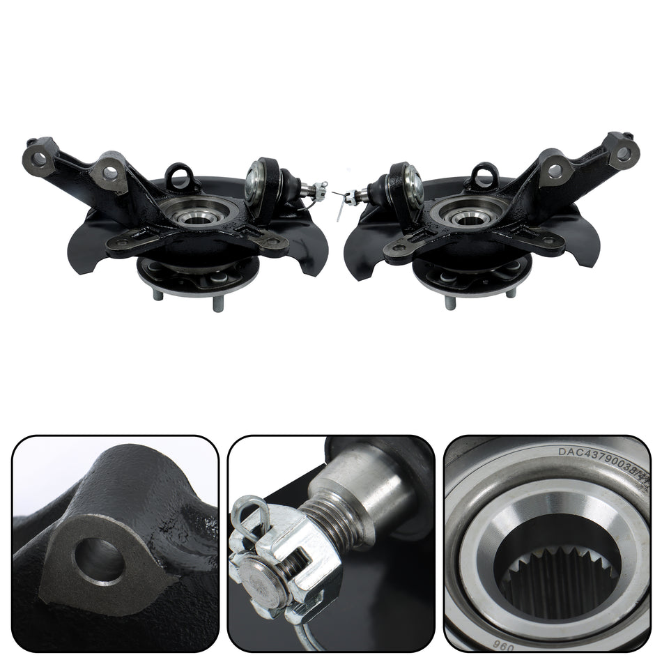 Pair Front Wheel Hub & Bearing Knuckle Assembly For 2003-2005 Honda Civic 1.7L