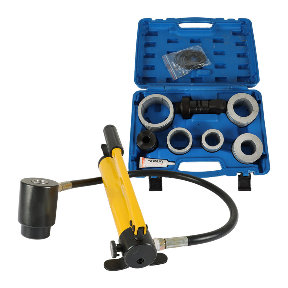 Labwork 15/8 to 4 1/4 10-Ton Hydraulic Pump with 4 Foot High Pressure Hose Various Collets and Storage Box Hydraulic Tube Expander Kit