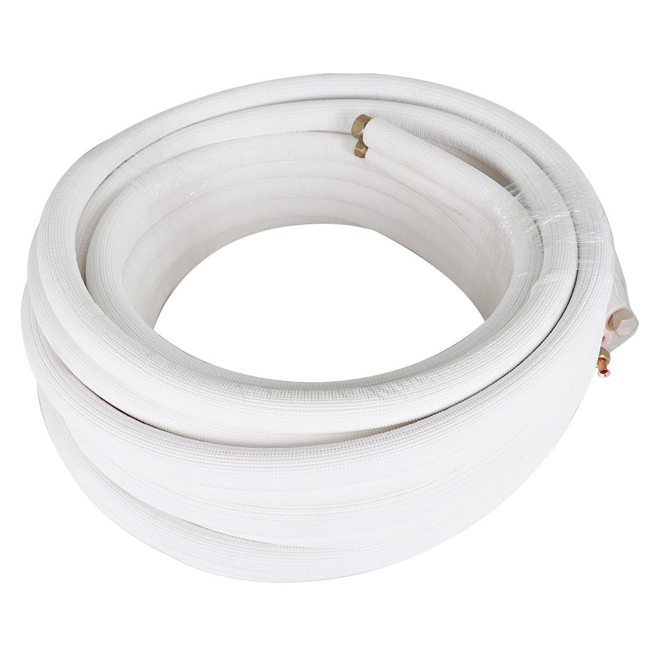 50FT Air Conditioning Tubing Hose Extension 3/8 and 5/8 Inch Insulated Copper Hoses Fit for Mini Split Air Conditioner
