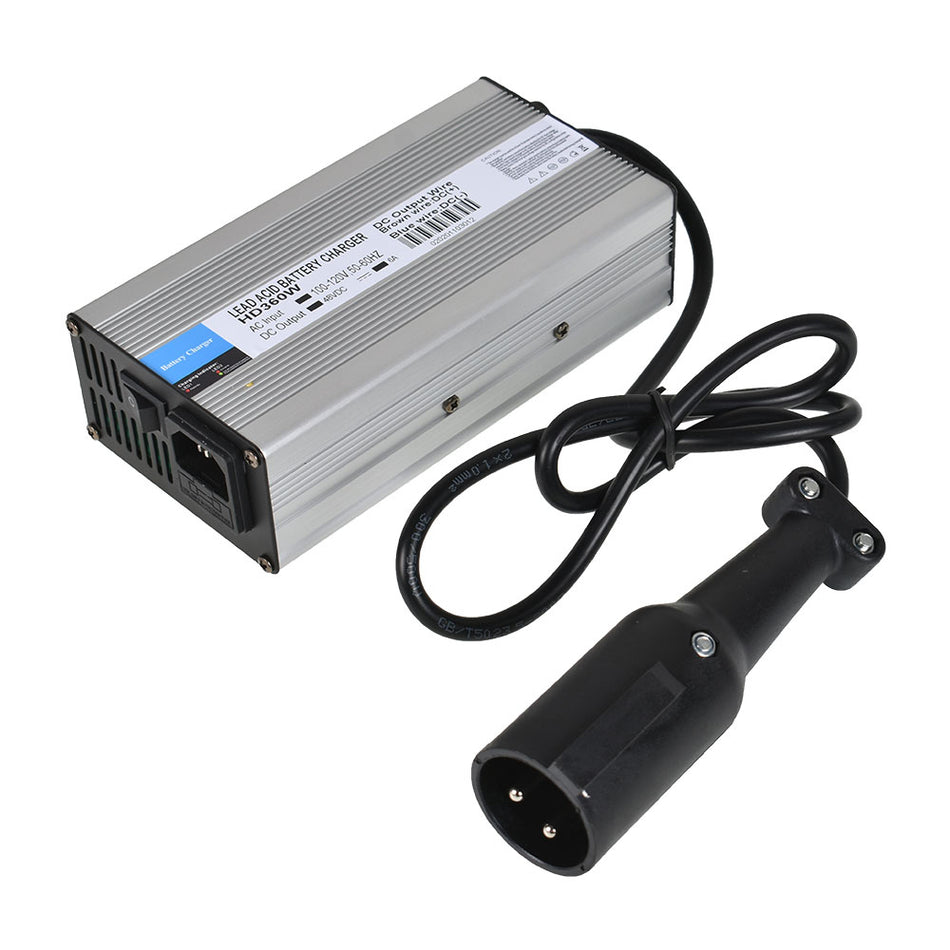 48V/6A Snap Head 3Pin Golf Cart Plug Battery Charger For E-zgo Club Car Scooters