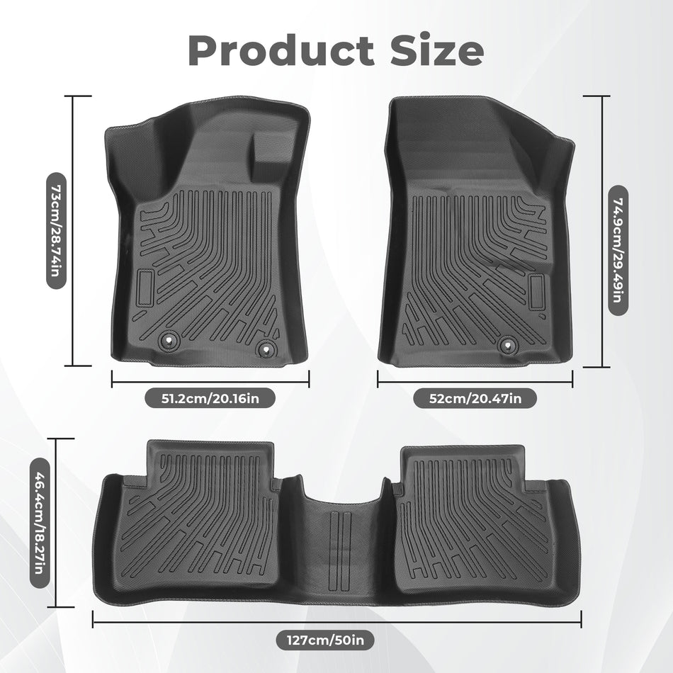 3D Custom TPE Floor Mats Set for 2014-2015 Nissan Altima & 2016-2020 Nissan Maxima