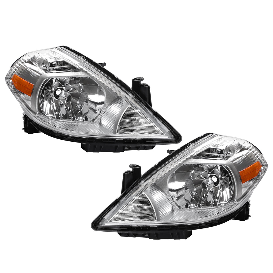 Headlight Assembly Left and Right Halogen Headlamp Replacement for V-ersa 2007-2012