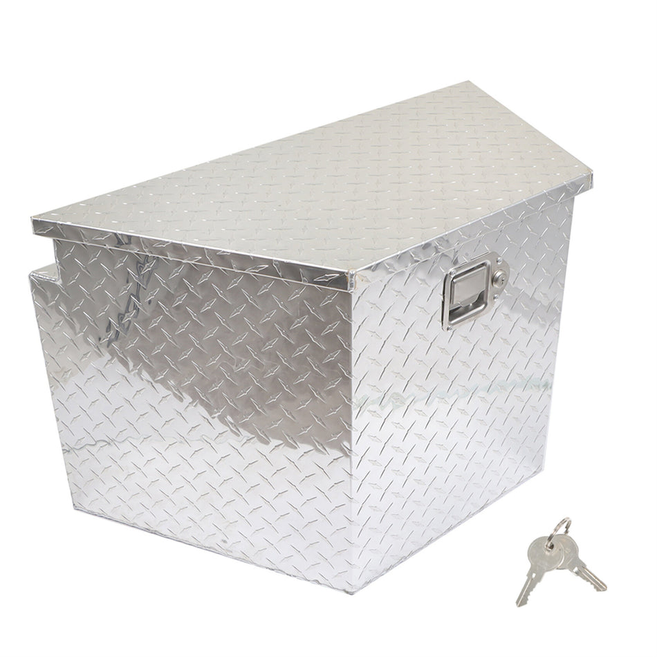 labwork 29 Inch Silver Aluminum Diamond Plate Tool Box Organizer With Lock Key