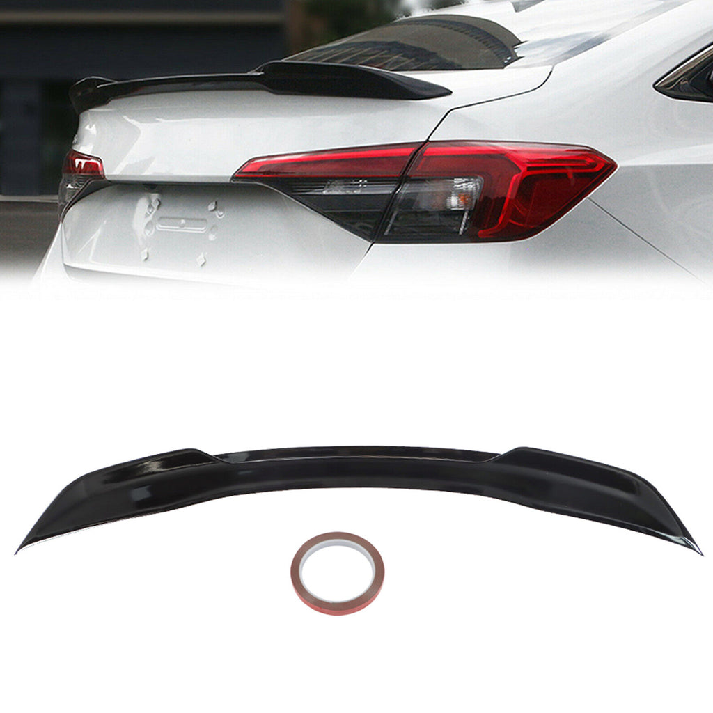 labwork Glossy Black Plastic Rear Trunk Spoiler Splitter Wing Replacement for 2021 2022 Civic 11th Gen 4 Door Sedan