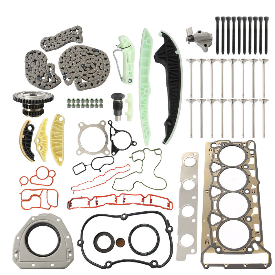 Timing Chain Head Gasket Valves Bolts Kit Replacement for A3 Quattro 8P 2.0T 2008-2013 06K109158AA 06H109467AF
