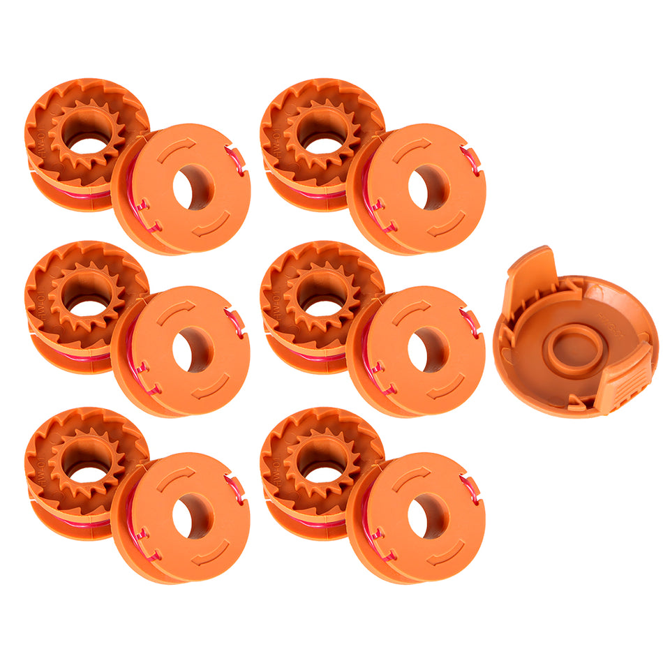 labwork 13 Pack Replacement Spool Line String Trimmer WA0010 Weed Eater with Cap Replacement for WORX