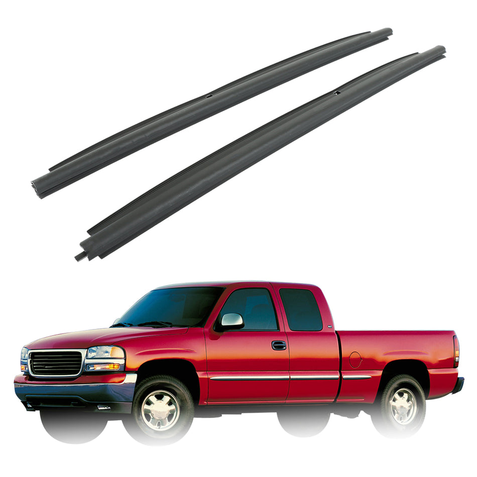 labwork 2PCS Black Front Door Window Belt Weatherstrip for Silverado Sierra 1500 1999-2006
