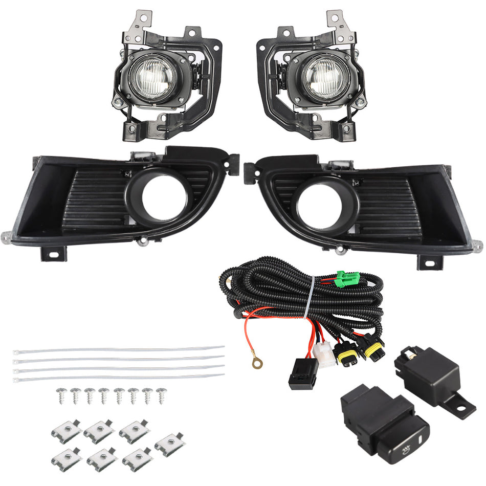 Labwork Driver & Passenger Side Clear Fog Lights Lamps For 2004-2005 Mitsubishi Lancer