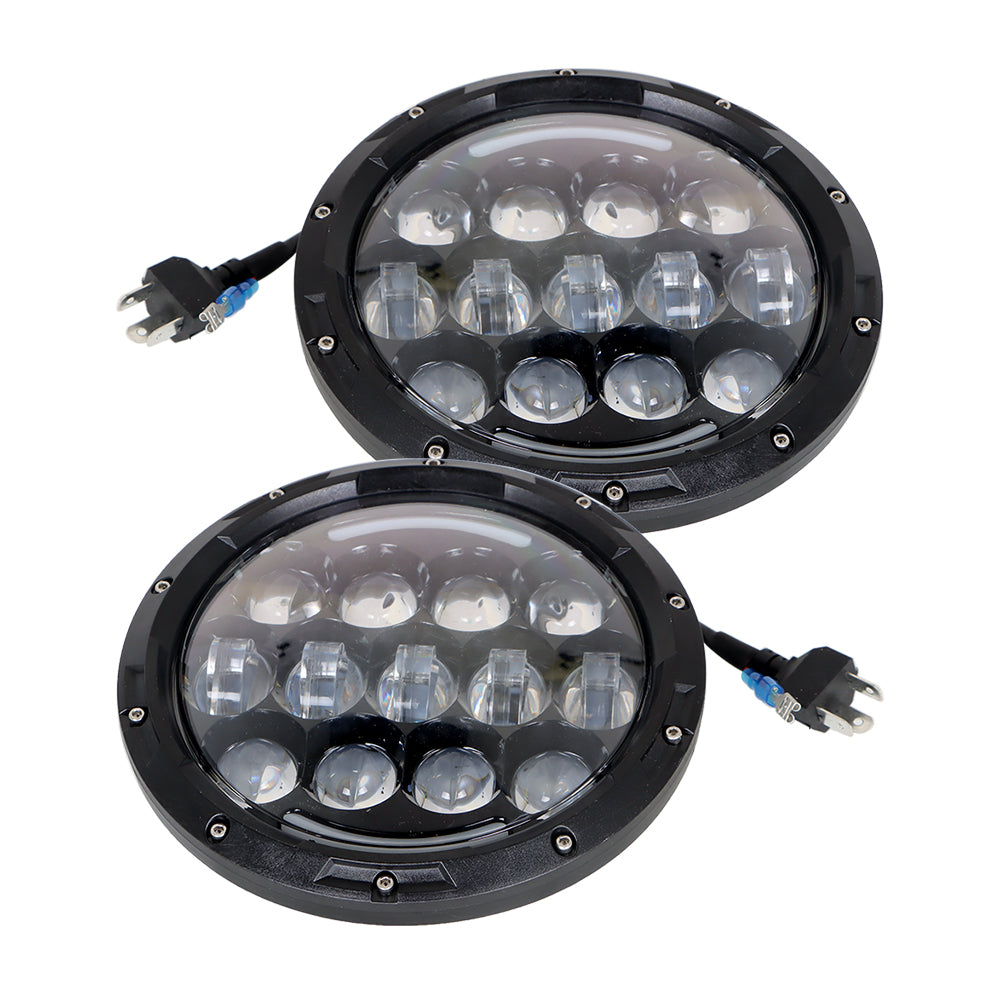 105W LED 7 inch Round Headlights Replacement for Jeep Wrangler JK TJ LJ 1997-2018 with Hi/Lo Beam, DRL and Amber Turn Signal