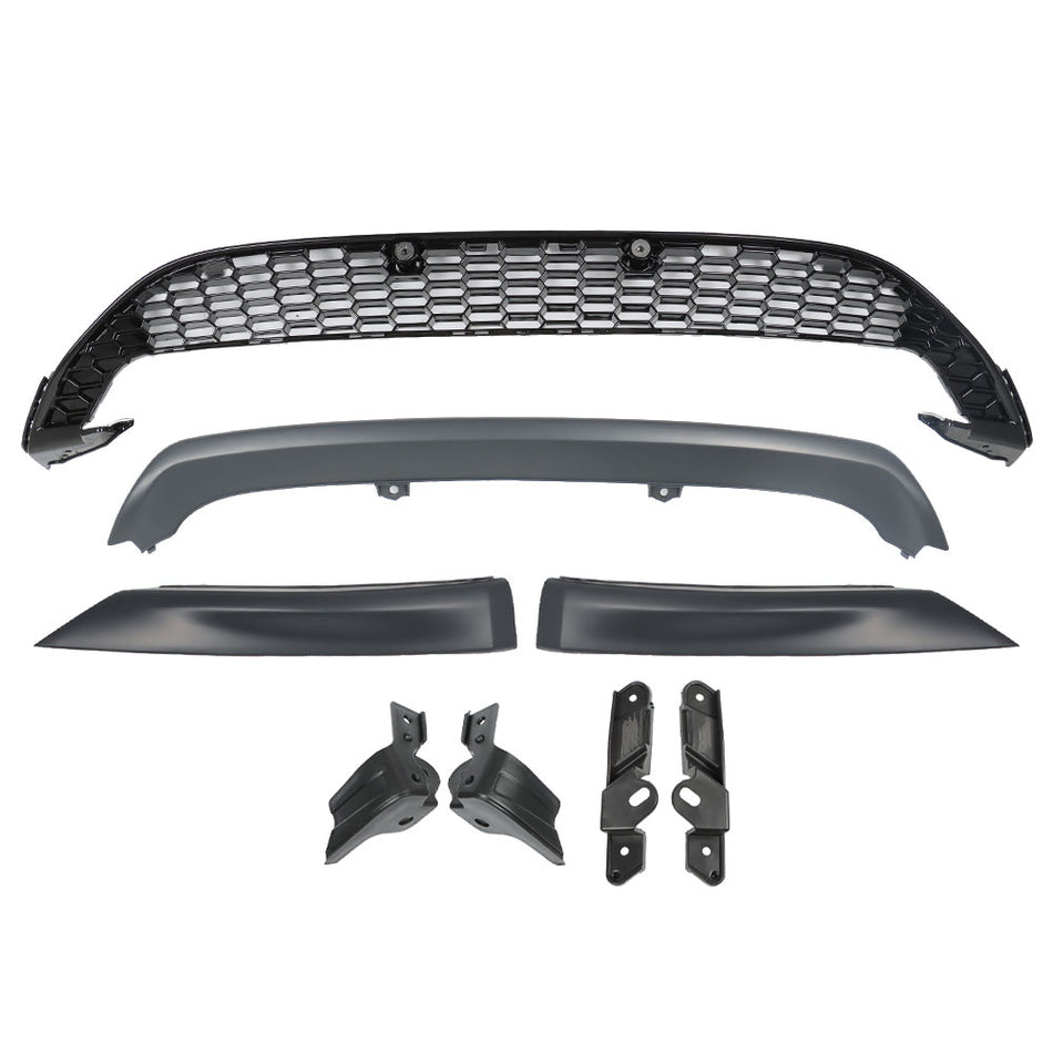 Honeycomb Mesh Lower Bumper Grill & 3pc Front Lips for Ford Focus 2015-2016